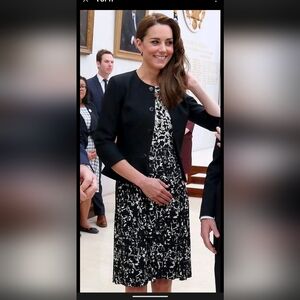 Tory Burch Black and White Midi Dress